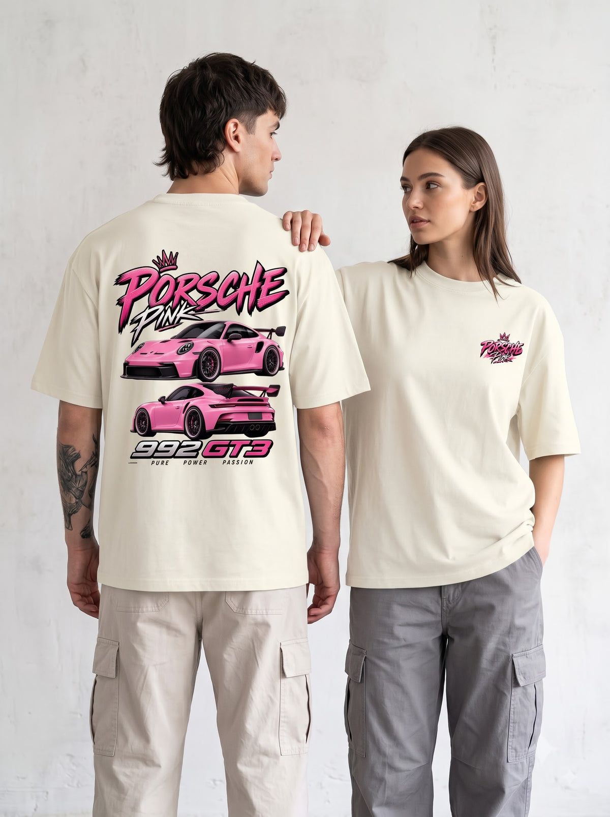 992 GT3 Pink Porsche Automotive StreetwearOversized Classic T-Shirt