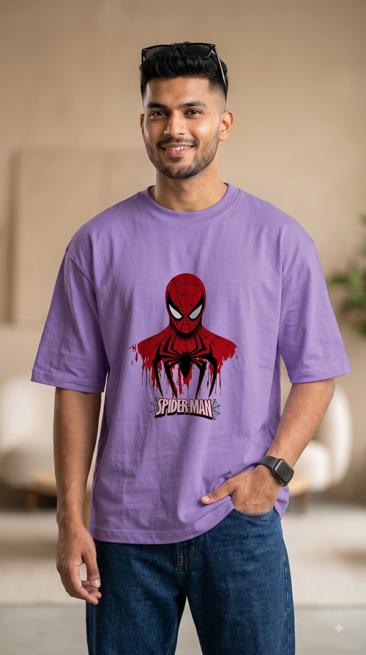 Spider-Man Drip Art Oversized Tee