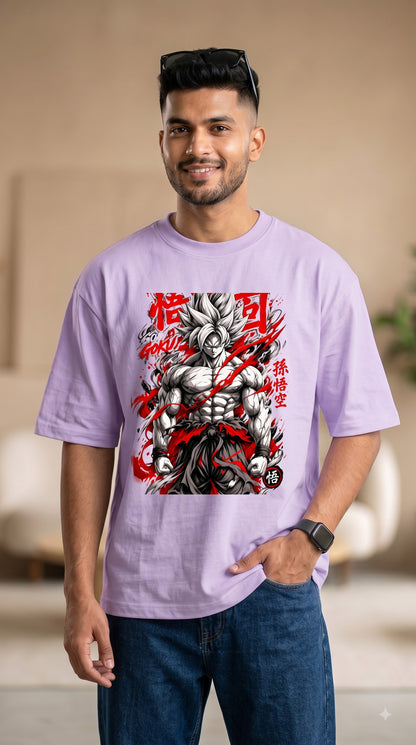 Anime Fan Son Goku Ultra Instinct Terry Oversized T-Shirt