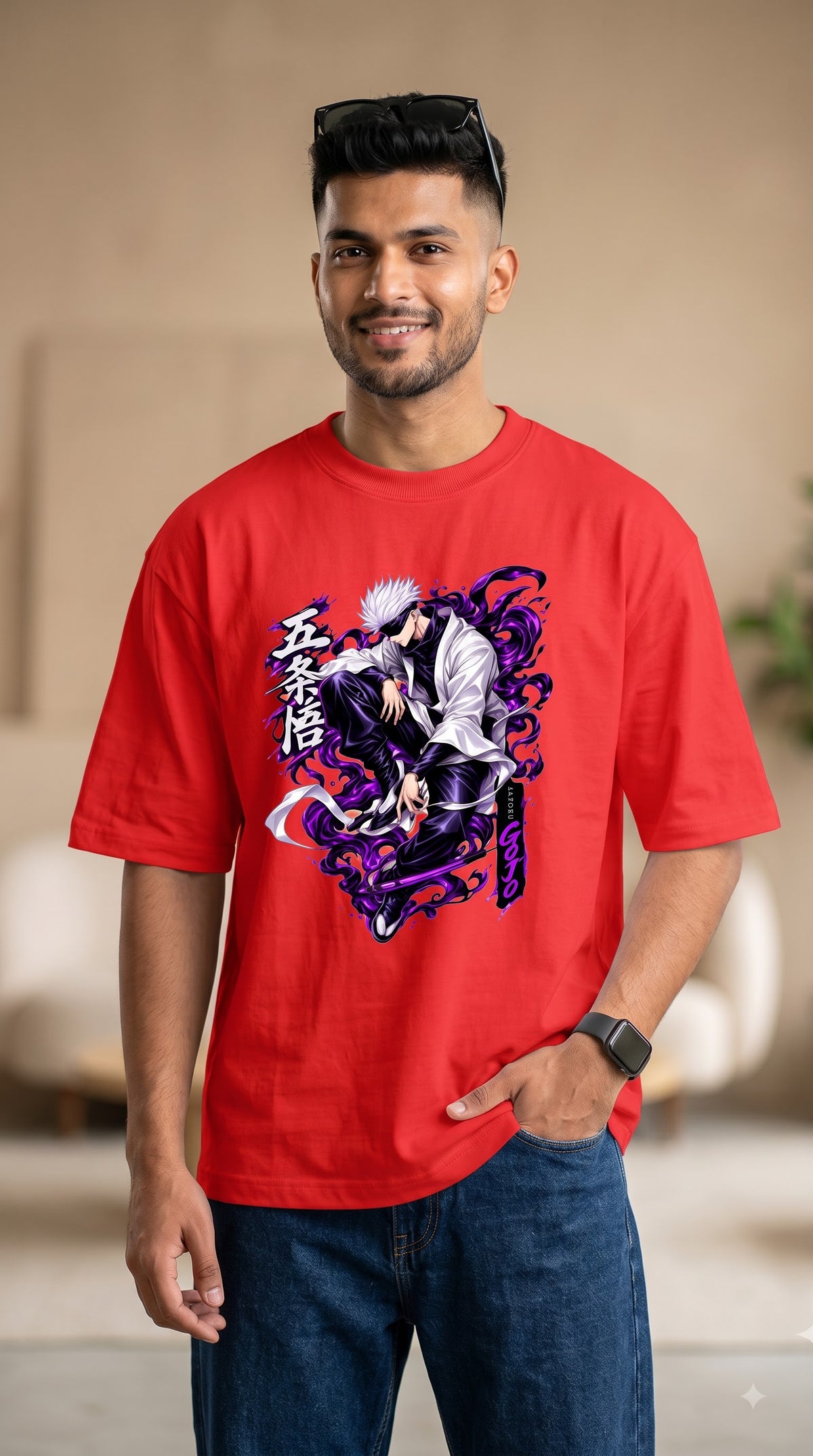 Satoru Gojo Anime Oversized Terry T-Shirt