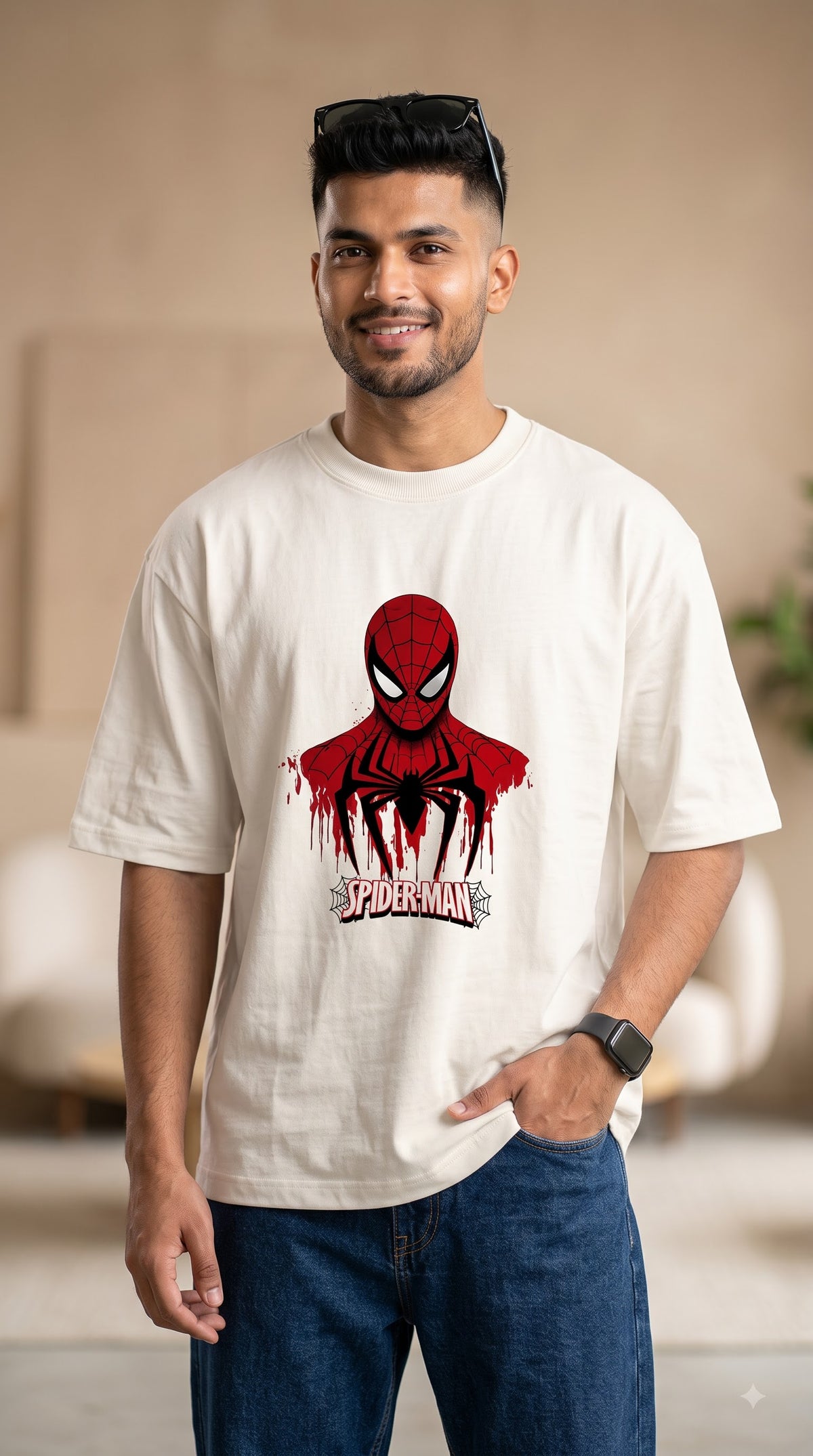 Spider-Man Drip Art Oversized Tee