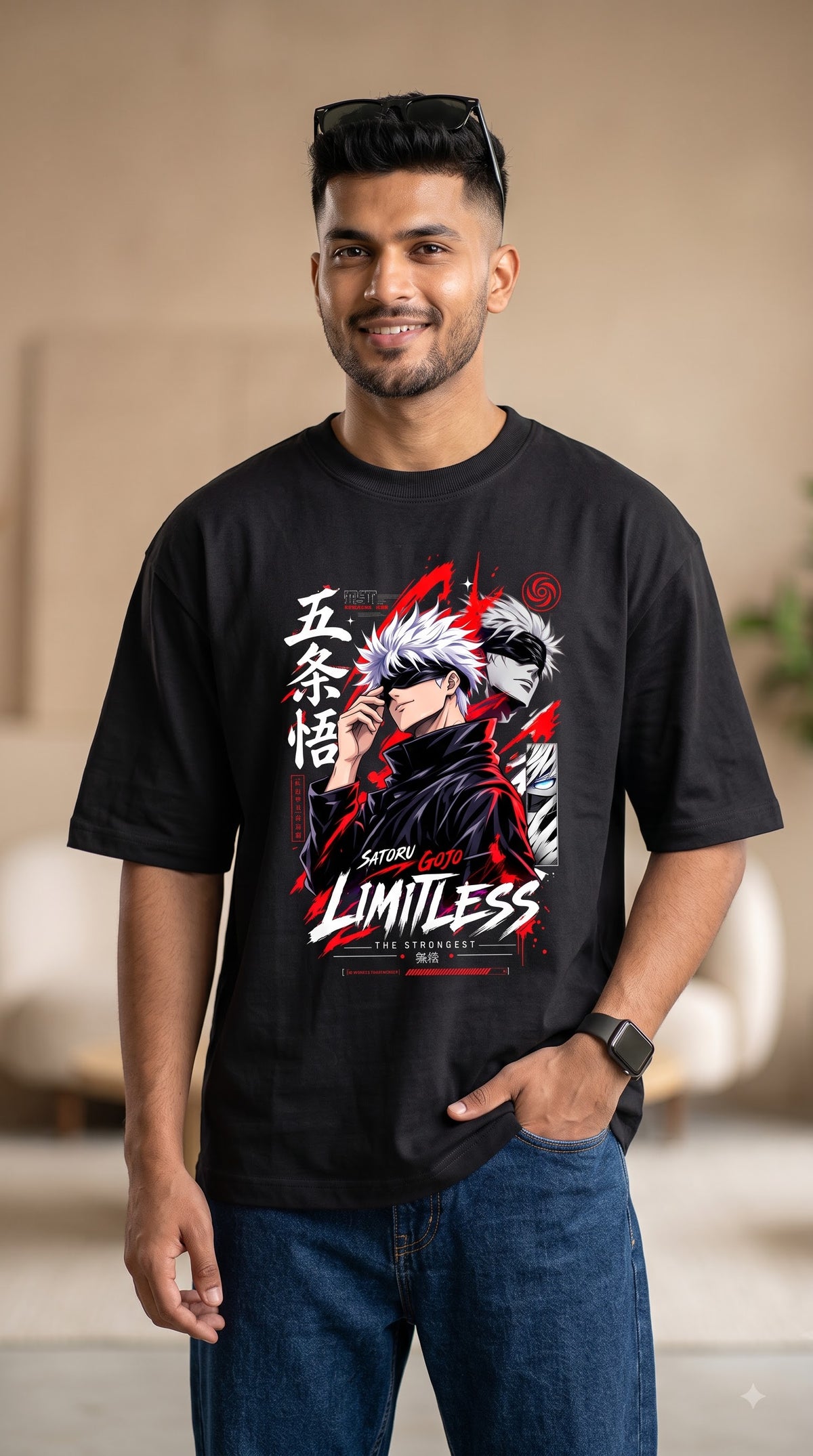Gojo Limitless The Strongest Anime Oversized T-Shirt