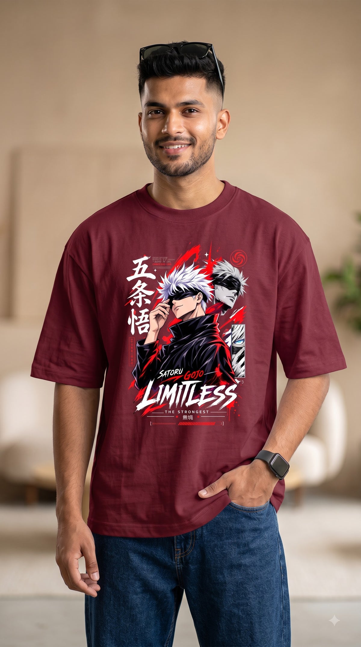 Gojo Limitless The Strongest Anime Oversized T-Shirt