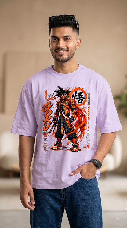 Son Goku Armor Anime Graphic Oversized Terry T-Shirt