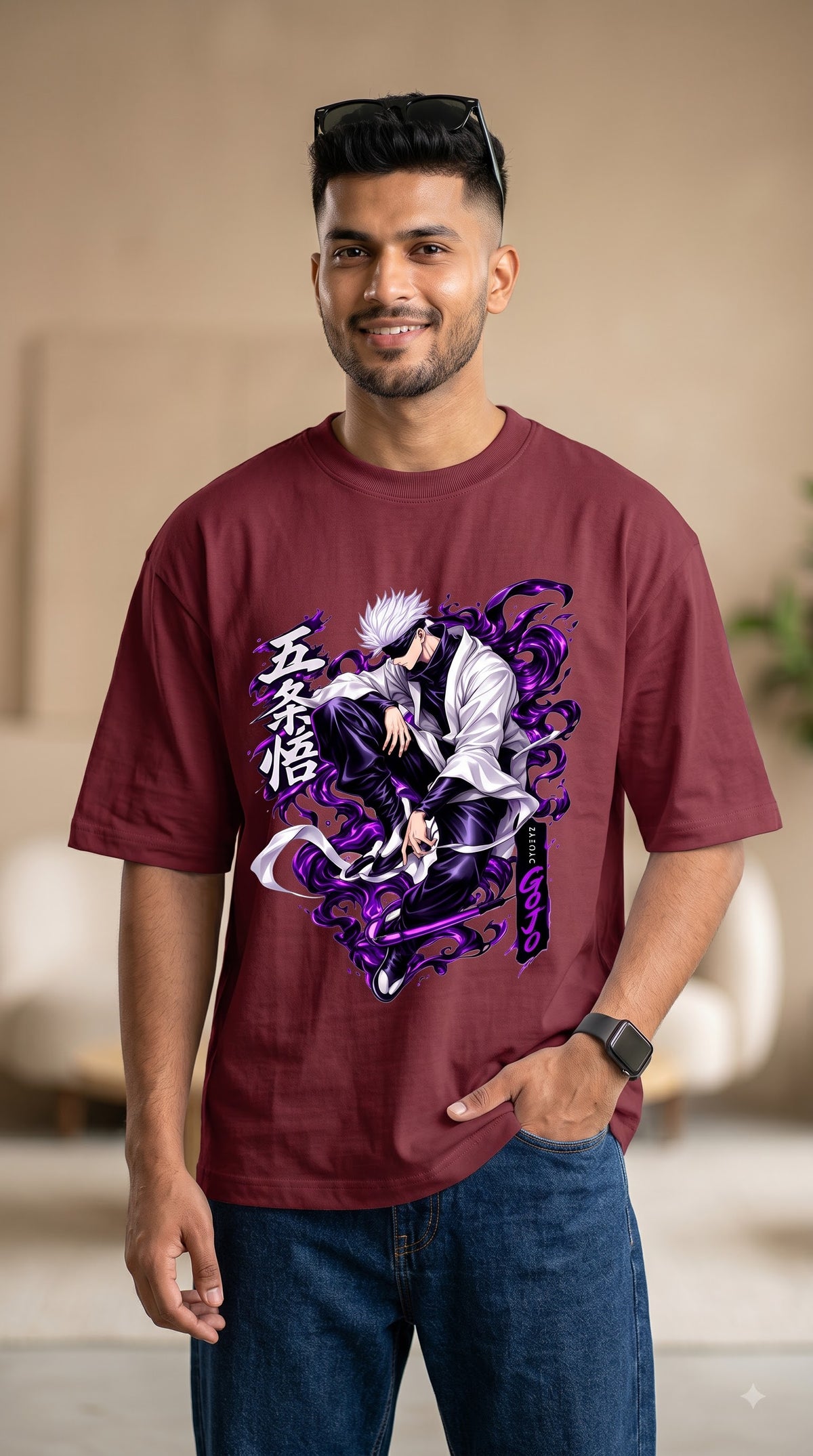 Satoru Gojo Anime Oversized Terry T-Shirt