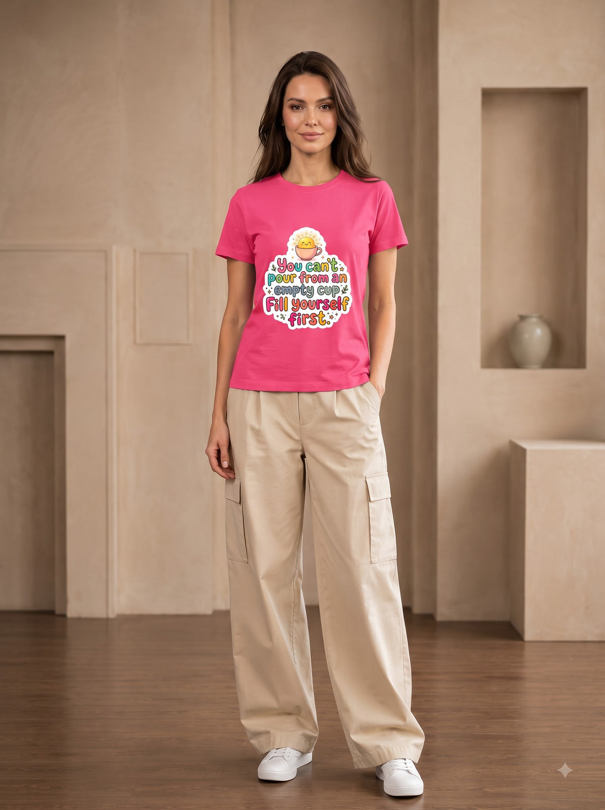 Self Care Quote Cute Coffee Cup Cotton Crewneck Shirt