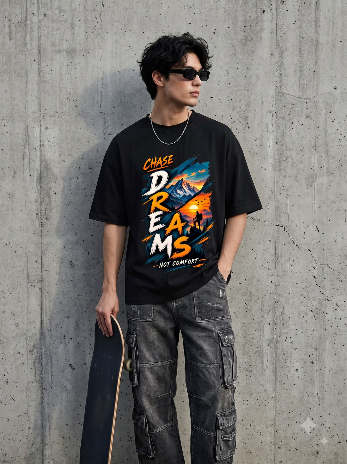 Inspirational Mountain Graphic Classic Crew T-Shirt