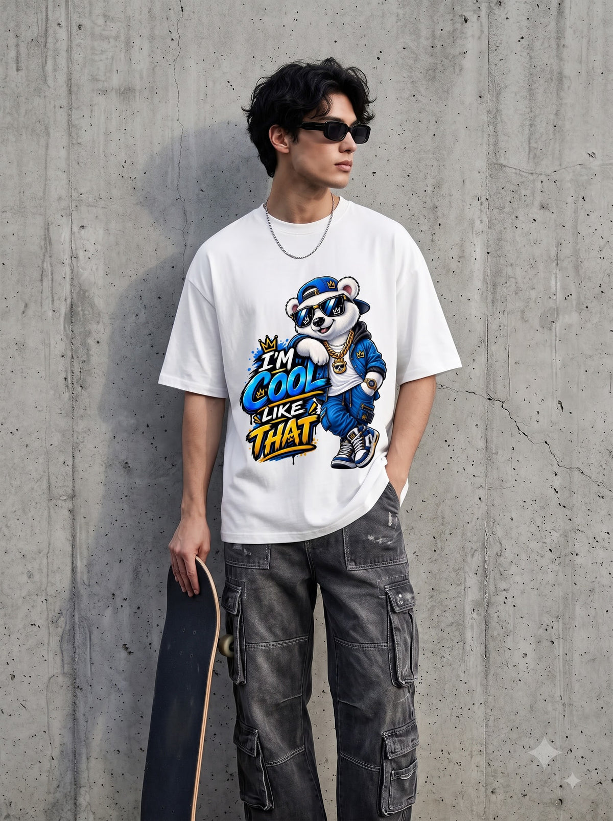 I'm Cool Like That Bear Graphic Heavyweight Oversized Classic T-Shirt