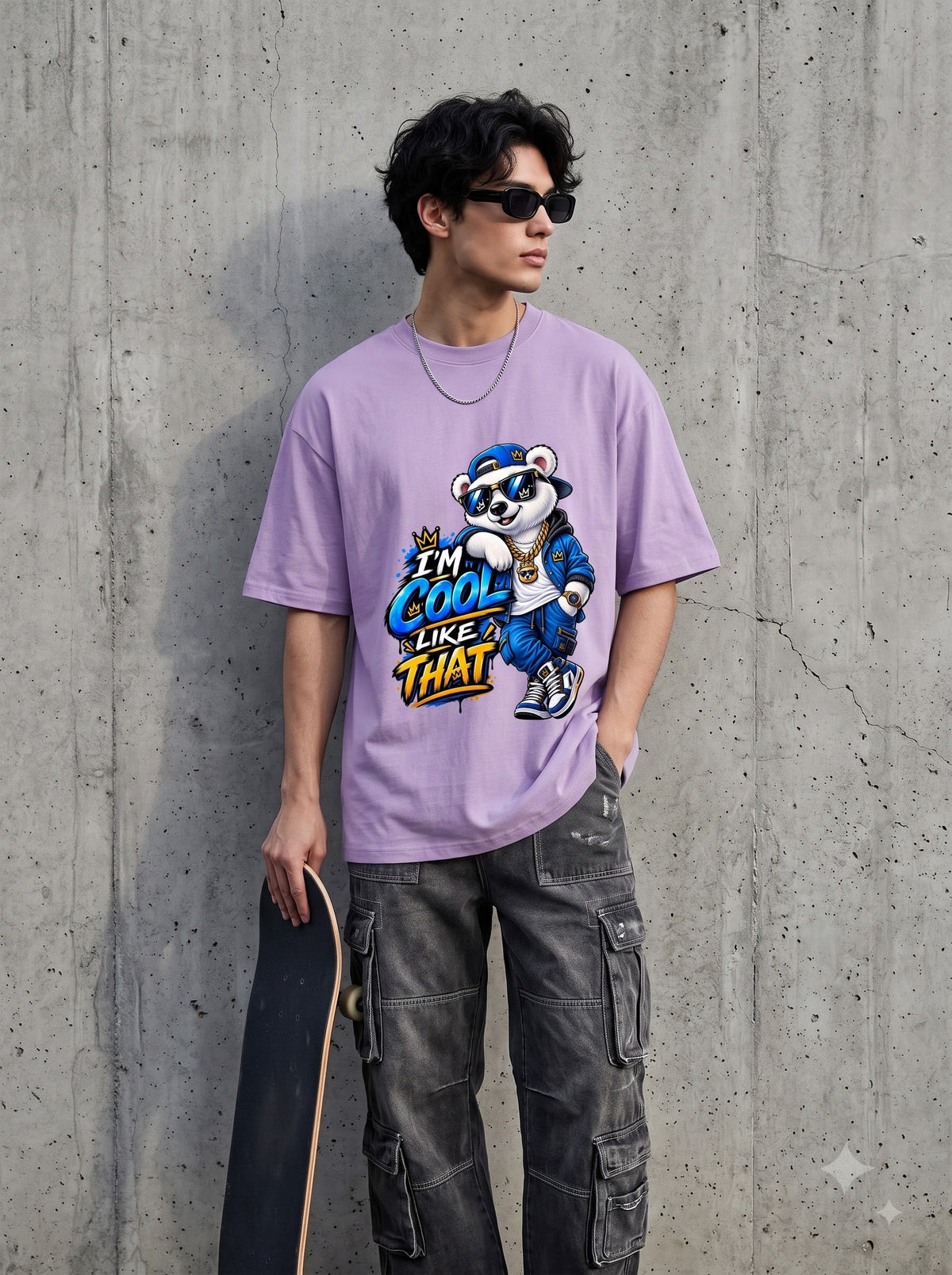 I'm Cool Like That Bear Graphic Heavyweight Oversized Classic T-Shirt