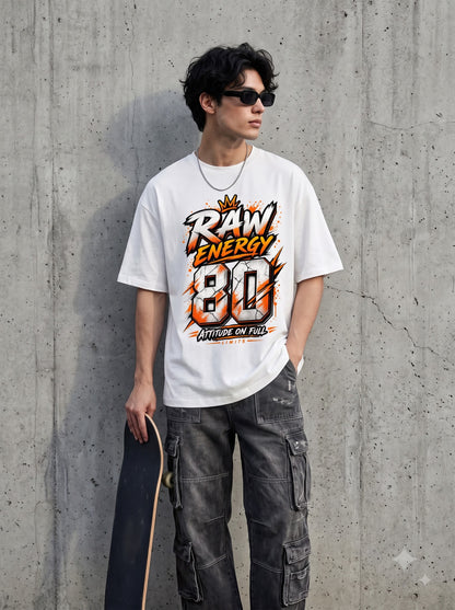 Streetwear Number 80 Graffiti Heavyweight Oversized Classic T-Shirt