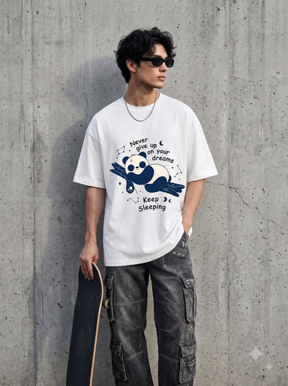 Never Give Up On Your Dreams Keep Sleeping Oversized Classic T-Shirt