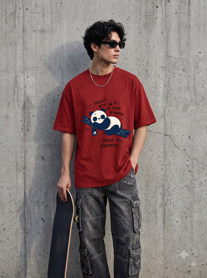 Never Give Up On Your Dreams Keep Sleeping Oversized Classic T-Shirt
