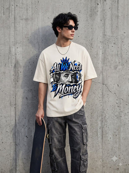 Streetwear Money Typography Oversized Classic T-Shirt