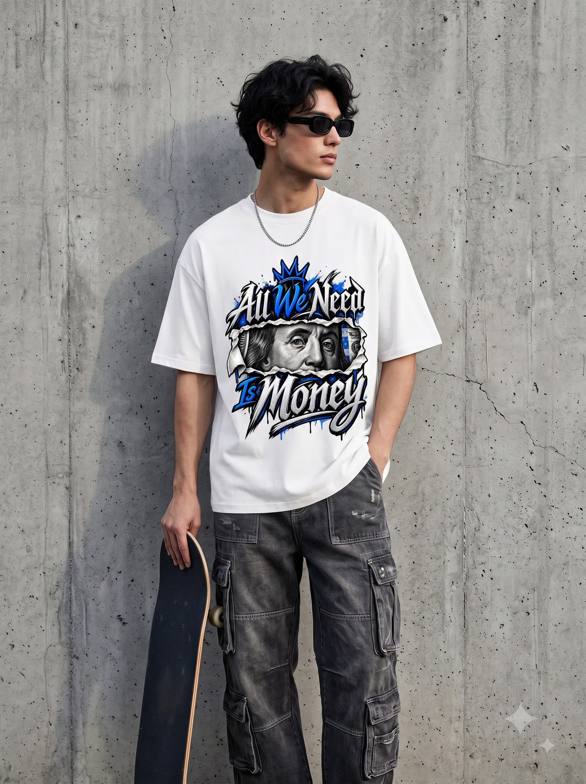 Streetwear Money Typography Oversized Classic T-Shirt