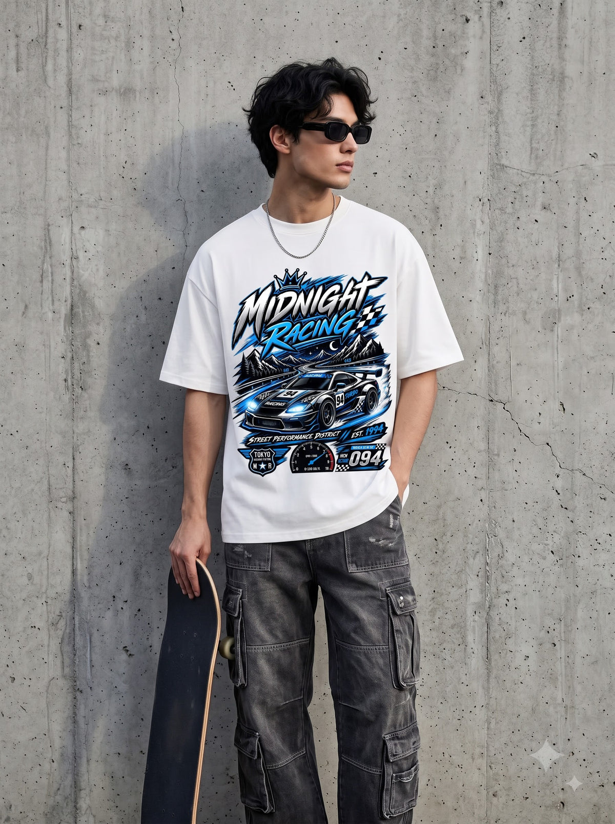 Midnight Racing Tokyo Street Performance Oversized Classic T-Shirt
