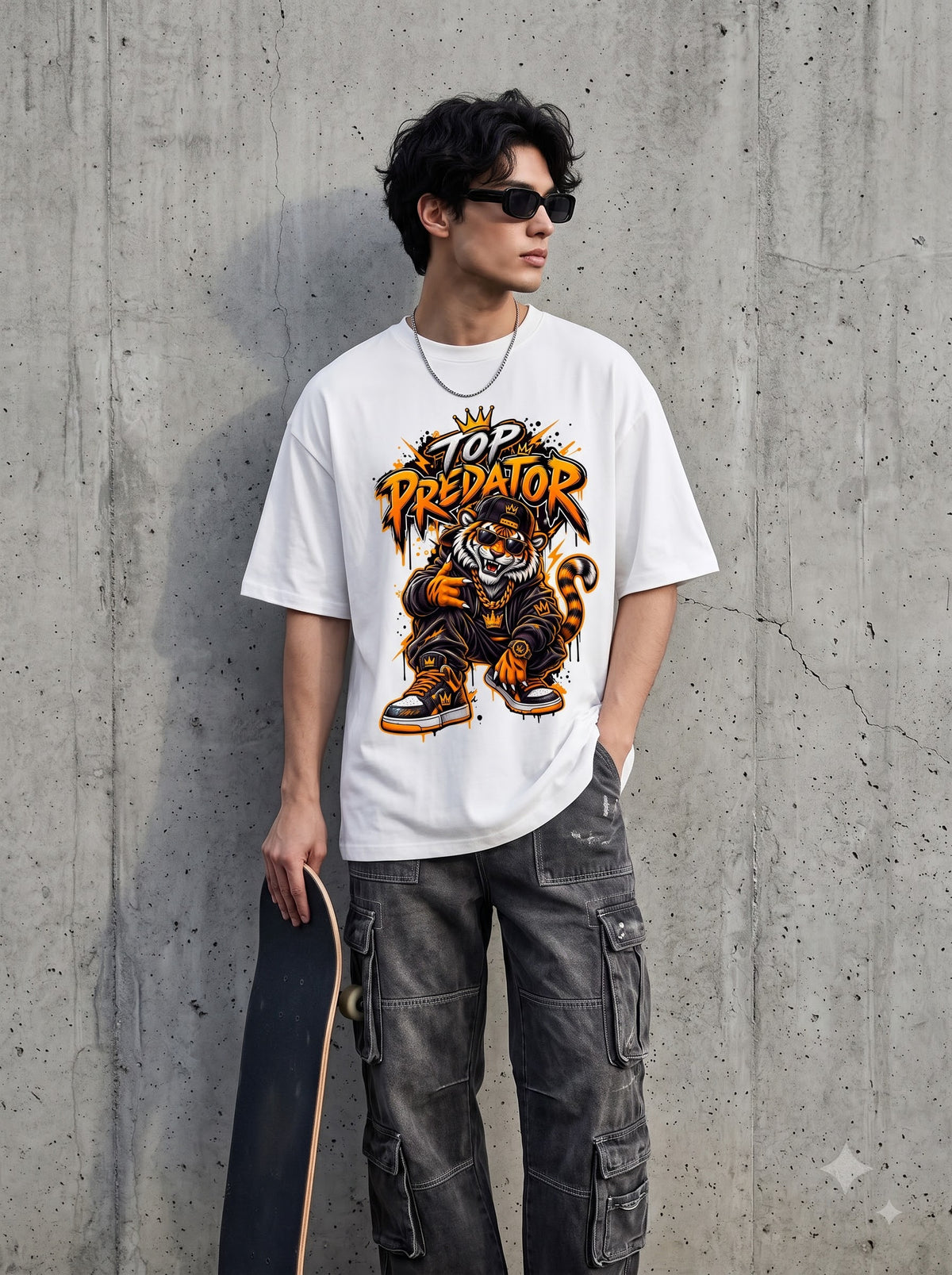 Premium Tiger Graphic Oversized Classic T-Shirt