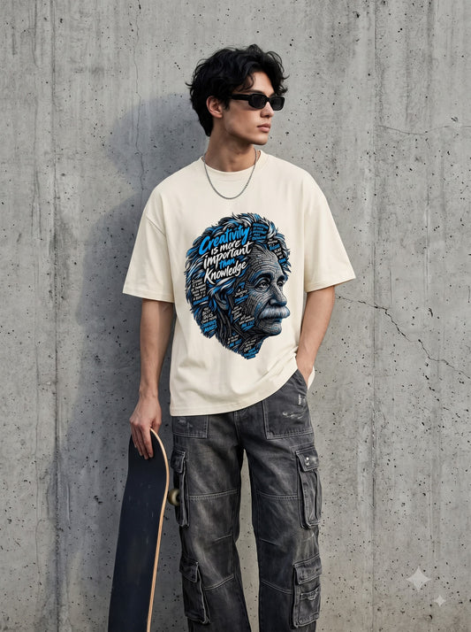 Genius Einstein Portrait Purple Classic Crew T-Shirt