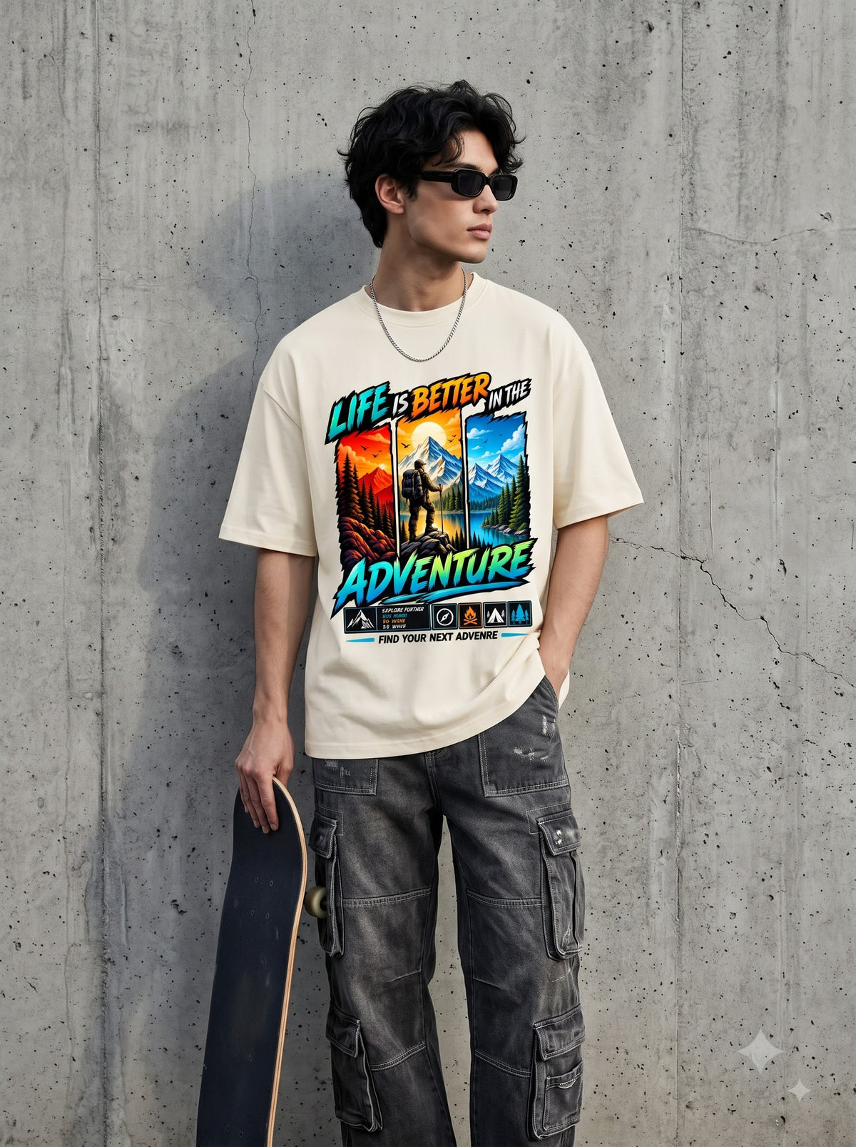 Adventure Seeker Typography Classic Crew T-Shirt
