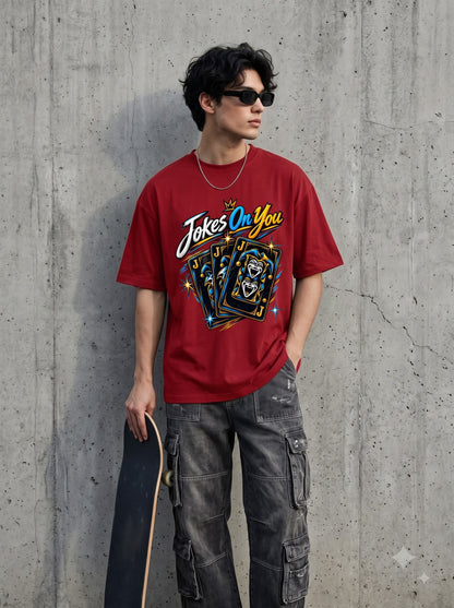 Streetwear Joker Playing Card Graphic Classic Crew T-Shirt