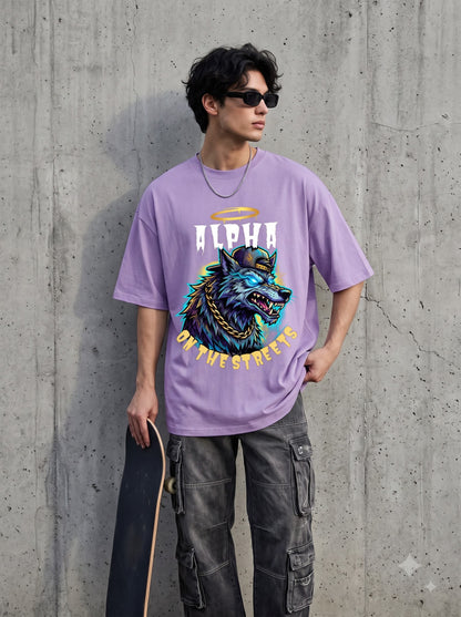 Streetwear Wolf Design Heavyweight Oversized Classic T-Shirt