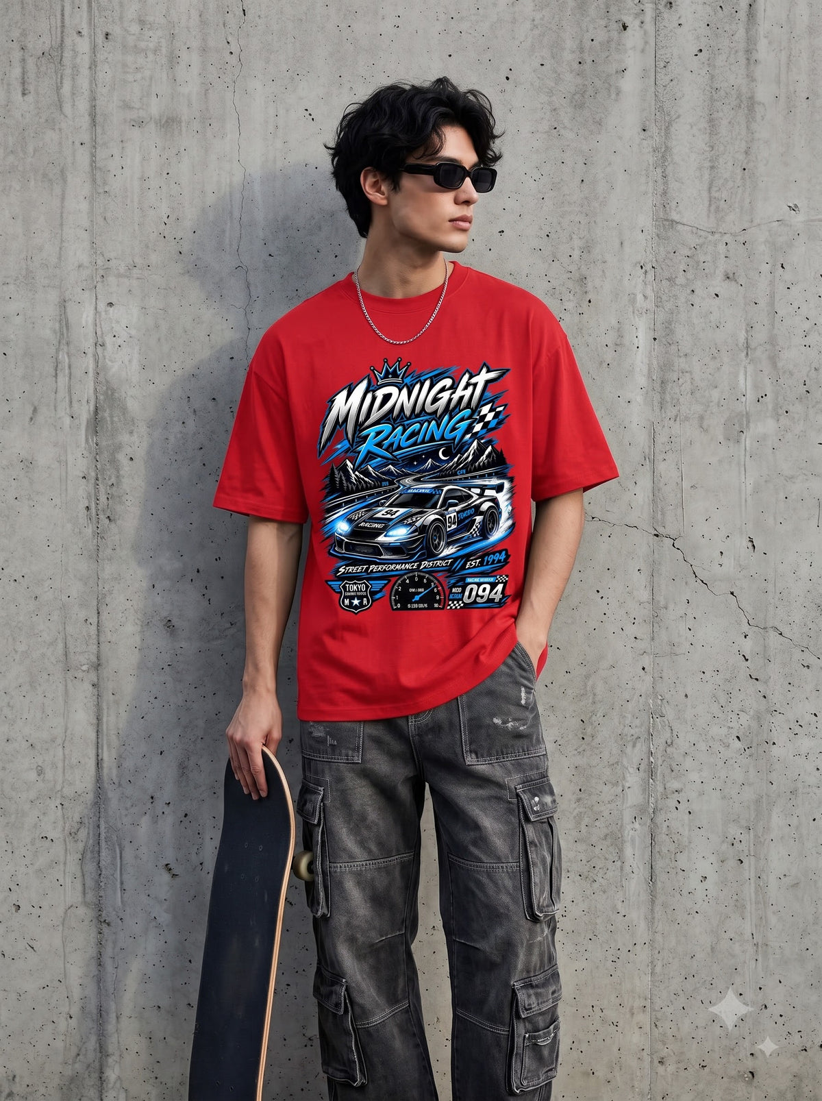 Midnight Racing Tokyo Street Performance Oversized Classic T-Shirt