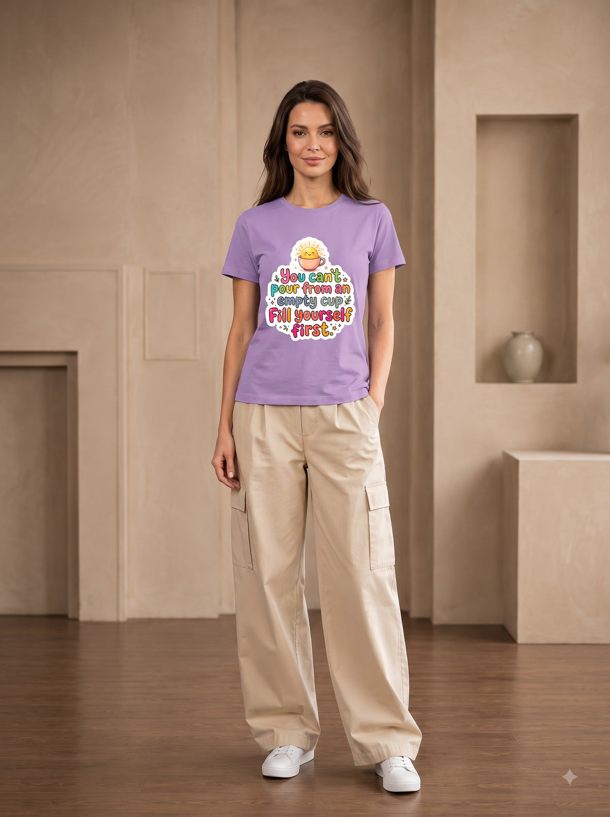 Self Care Quote Cute Coffee Cup Cotton Crewneck Shirt