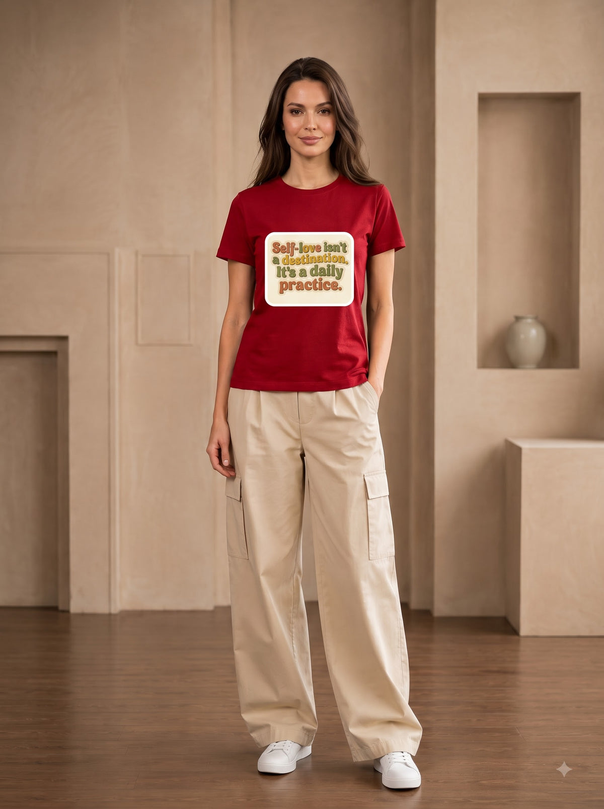 Self-Love Is A Daily Practice White Casual Cotton Classic Crew T-Shirt