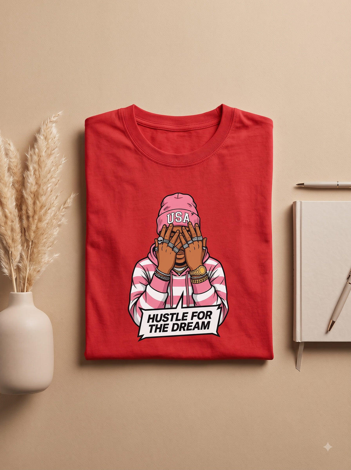 Hustle for the Dream Street-Style Graphic Cotton Shirt