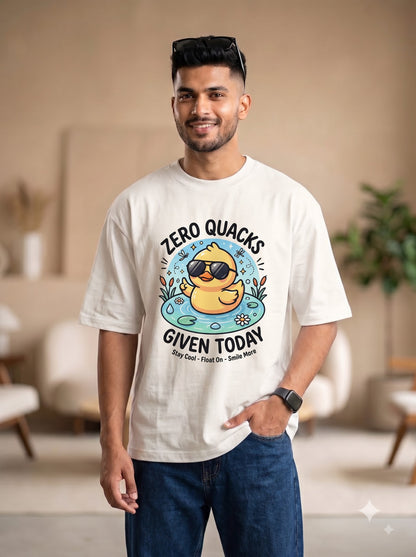 Funny Duck Graphic Oversized T-Shirt | Premium Cotton Terry Blend