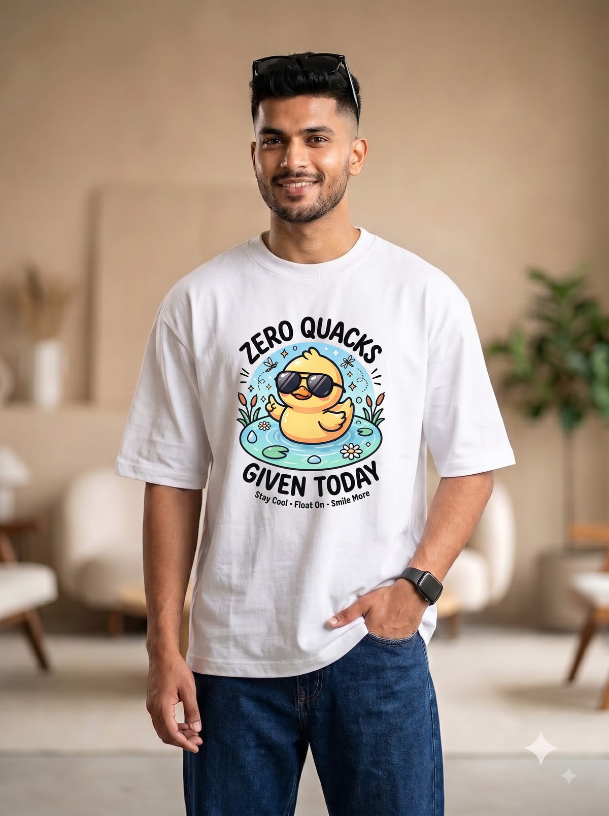 Funny Duck Graphic Oversized T-Shirt | Premium Cotton Terry Blend