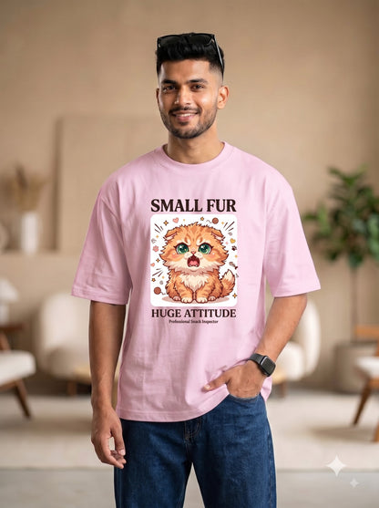 Funny Cat Lover Graphic Tee | Small Fur Huge Attitude Design