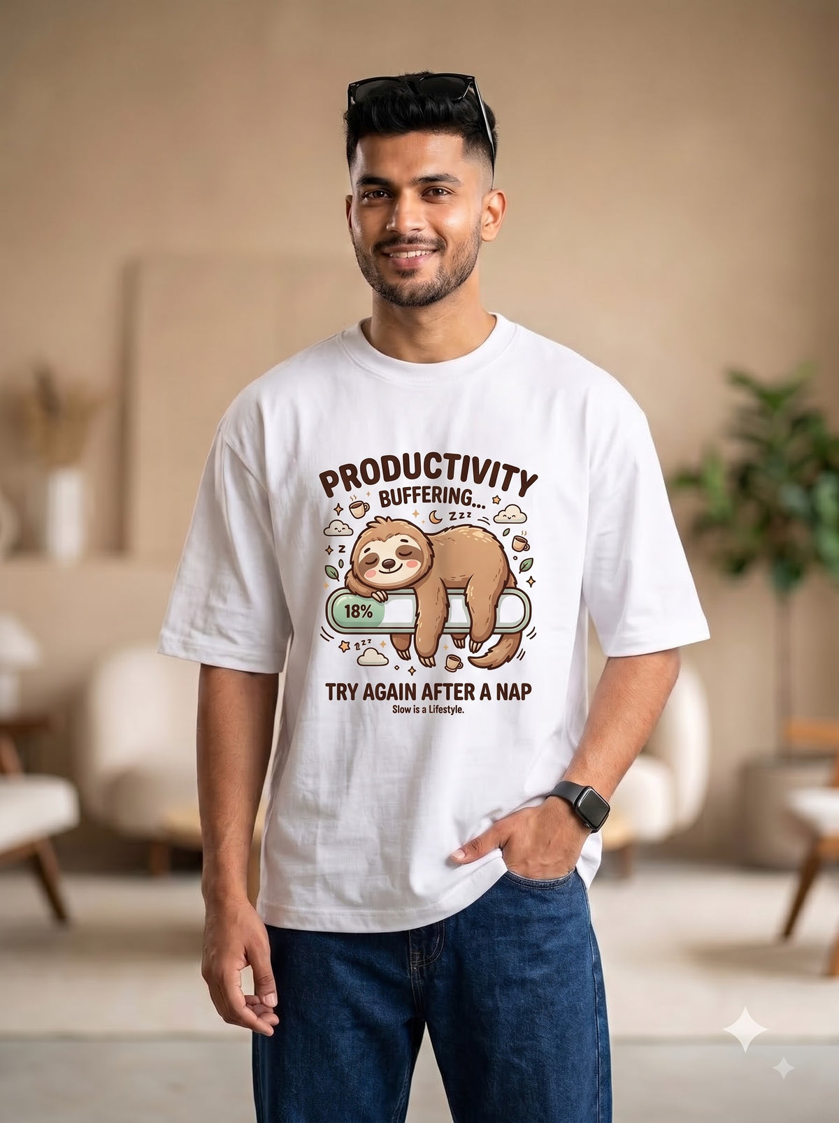 Funny Sloth Graphic T-Shirt | Try Again After A Nap